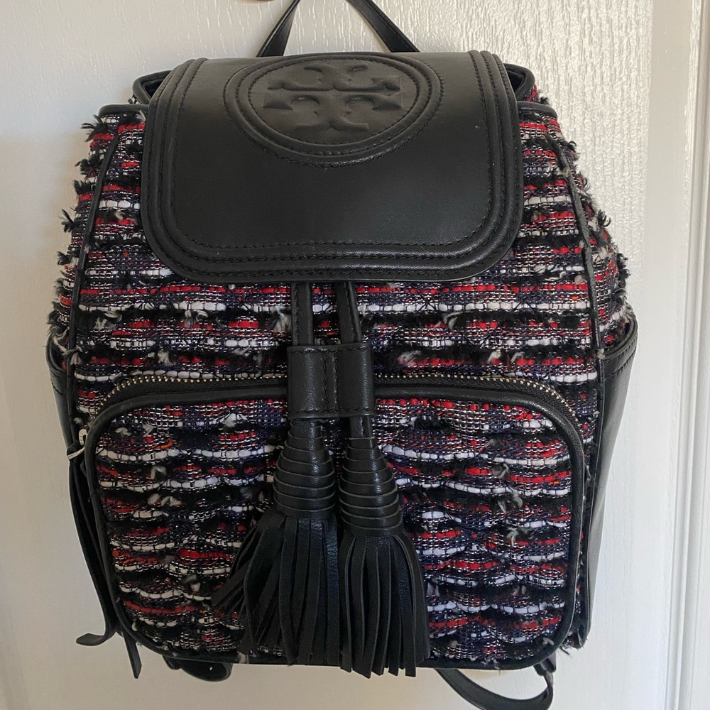 Tory Burch Backpack. Metal & Leather Straps.